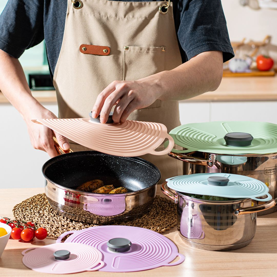 Food-Grade Silicone Pot Lid Holders Set of 5