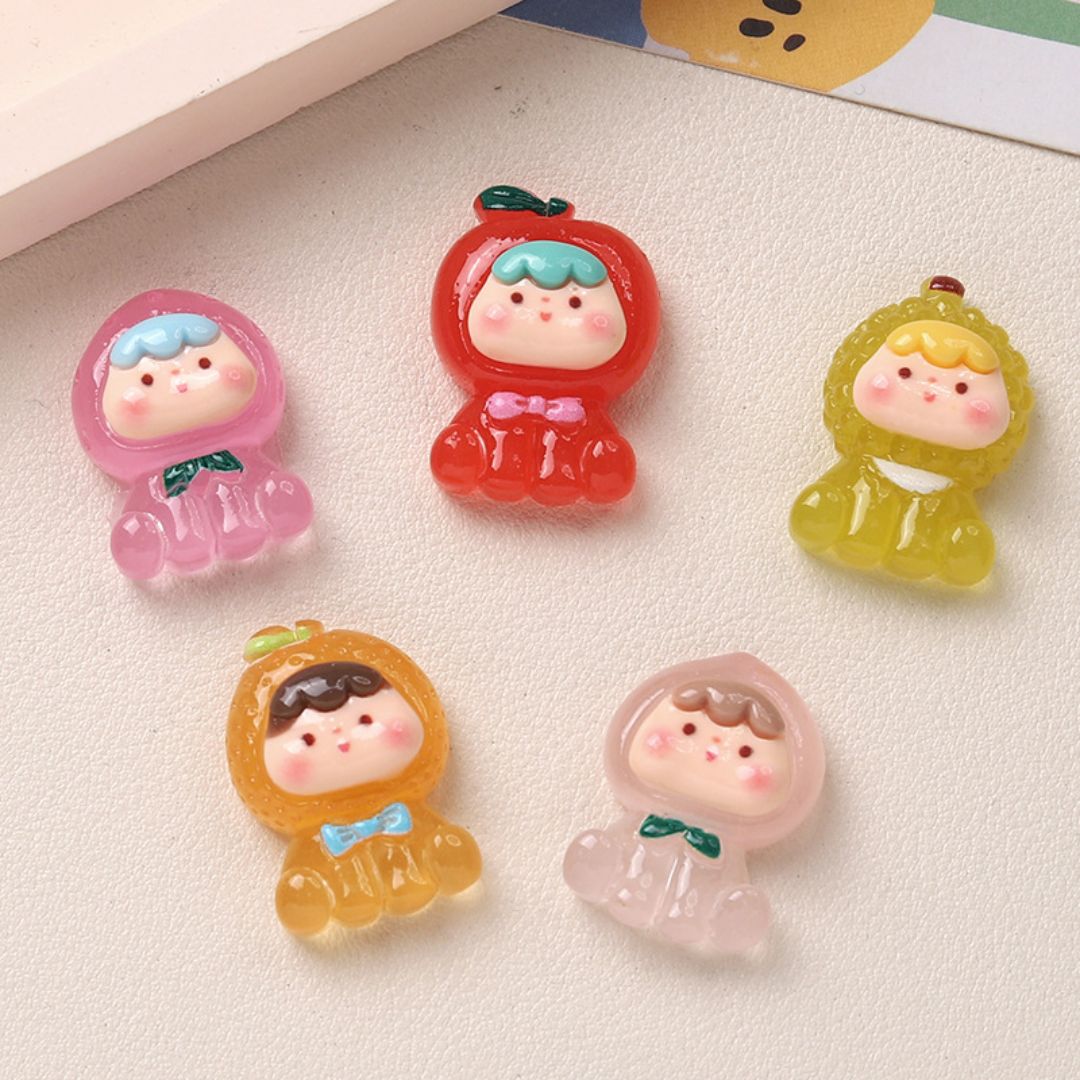 Cartoon Fruit Baby Resin Charms
