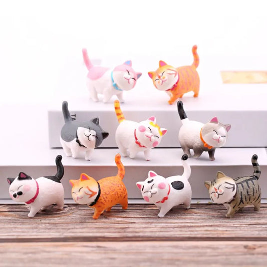 Cute Cat 9 pcs Figurine Set