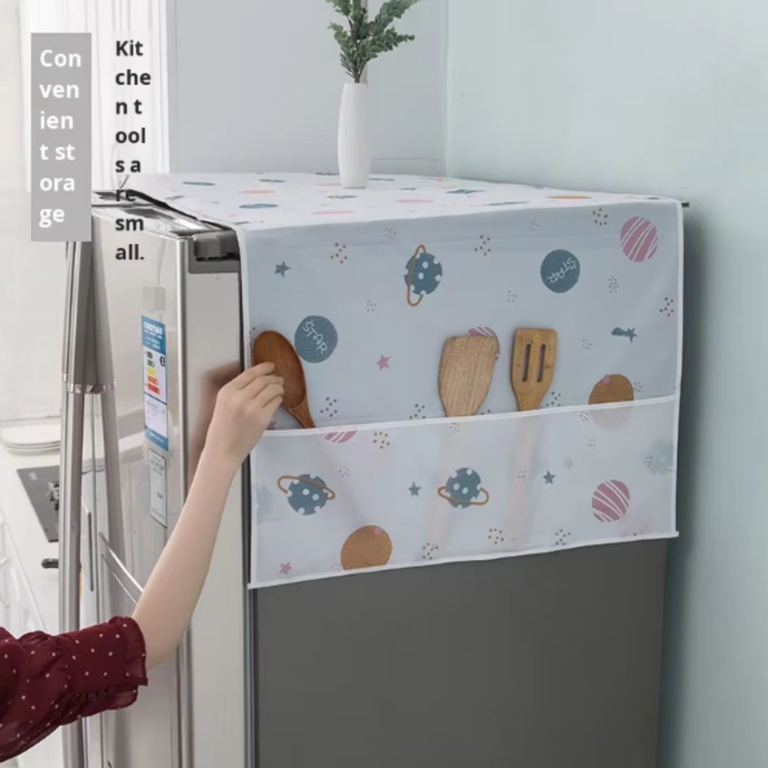 Waterproof Fridge Cover with Hanging Organizer Pockets