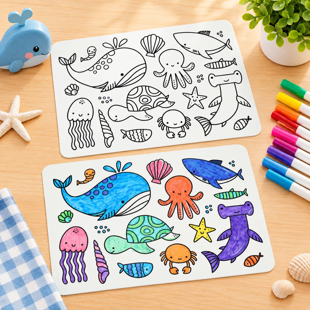 Reusable Silicone Coloring Mat for Kids