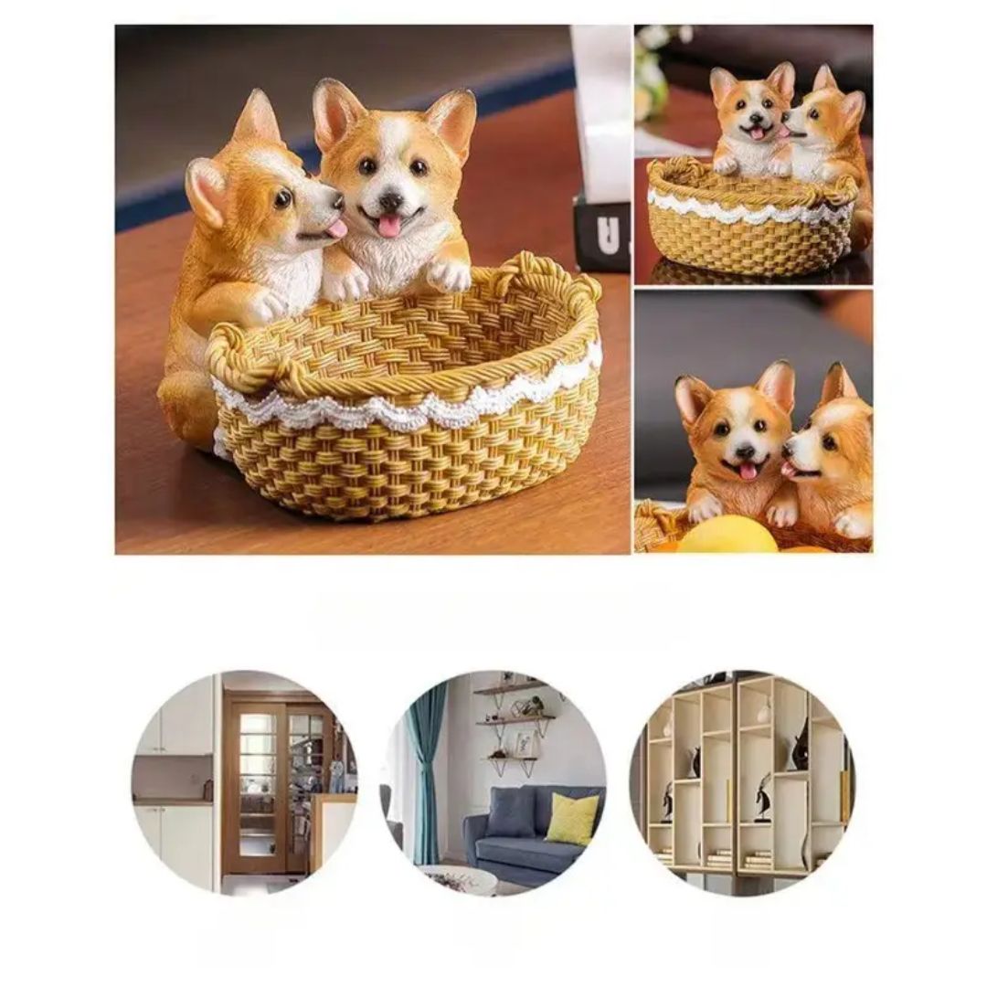 Cute Dog Entryway Tray for Keys & Small Items