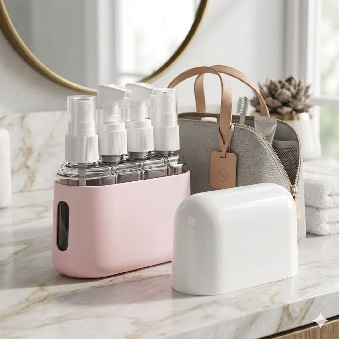 TravelEase Refillable Toiletry Bottle Set