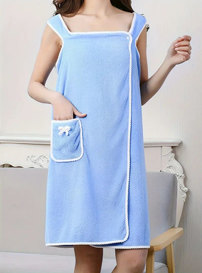 Women Fuzzy Tank Night Bath Relax Robe