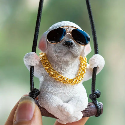 Swinging Puppy Car Mirror Pendant Dog Accessories Car