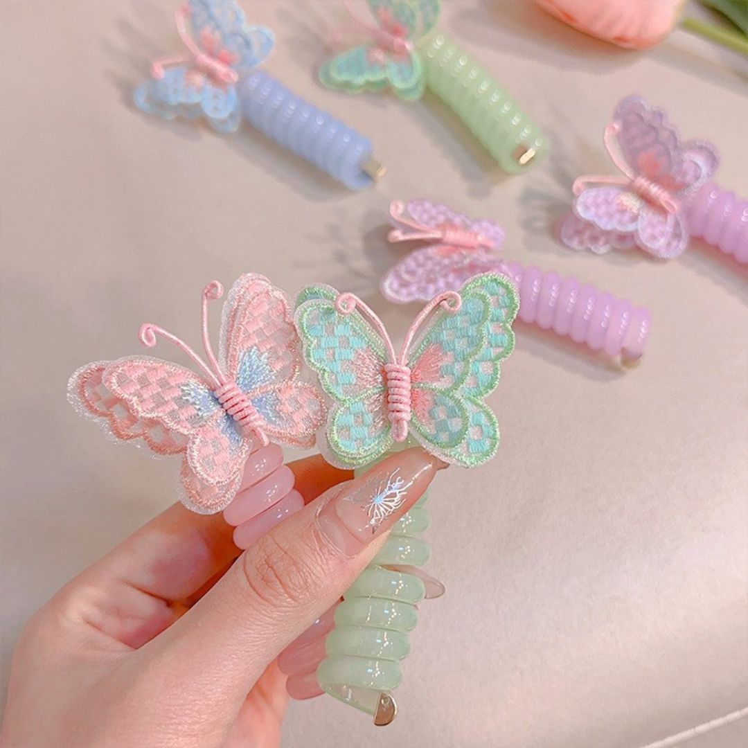 Butterfly Telephone Wire Line Hair Ties Girls