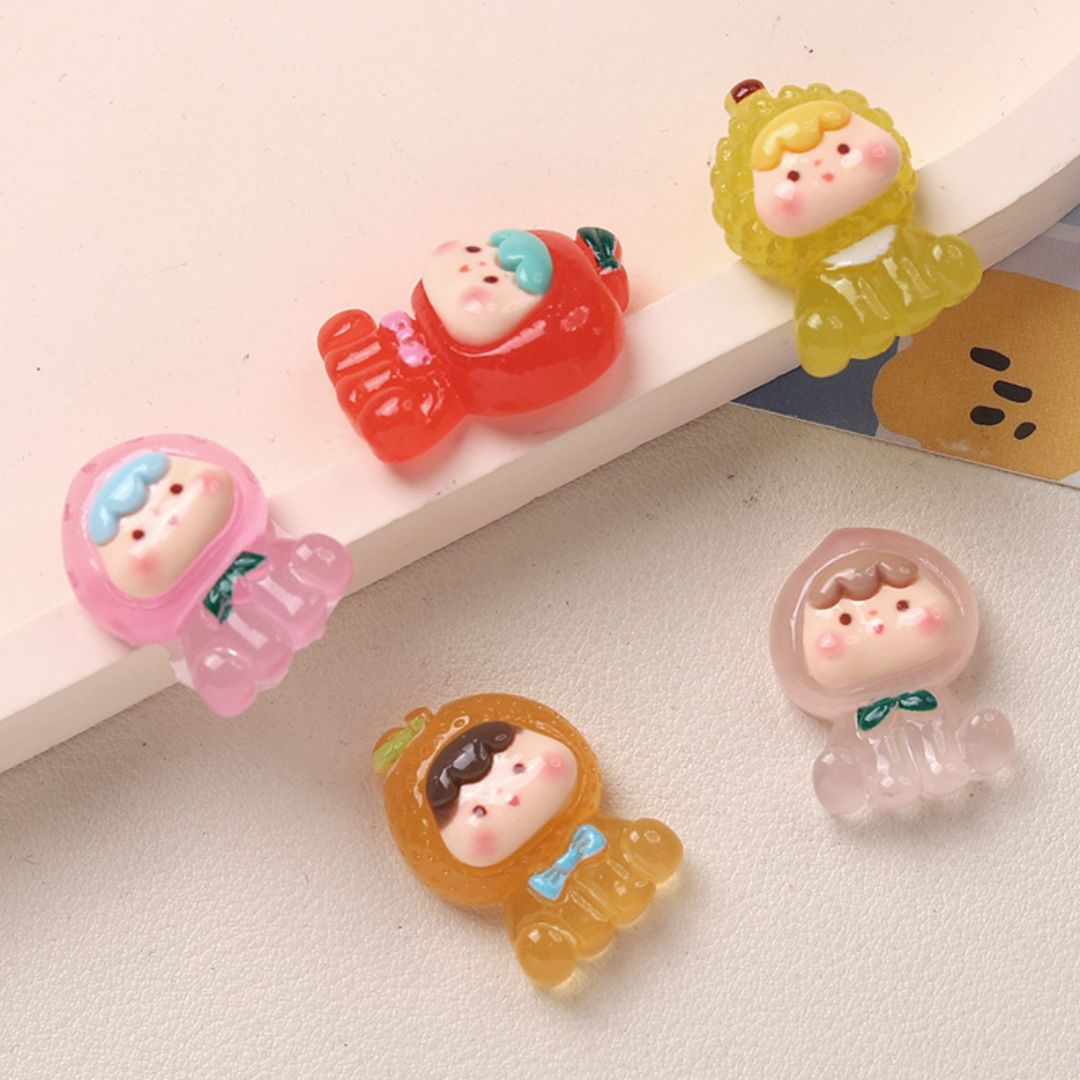Cartoon Fruit Baby Resin Charms