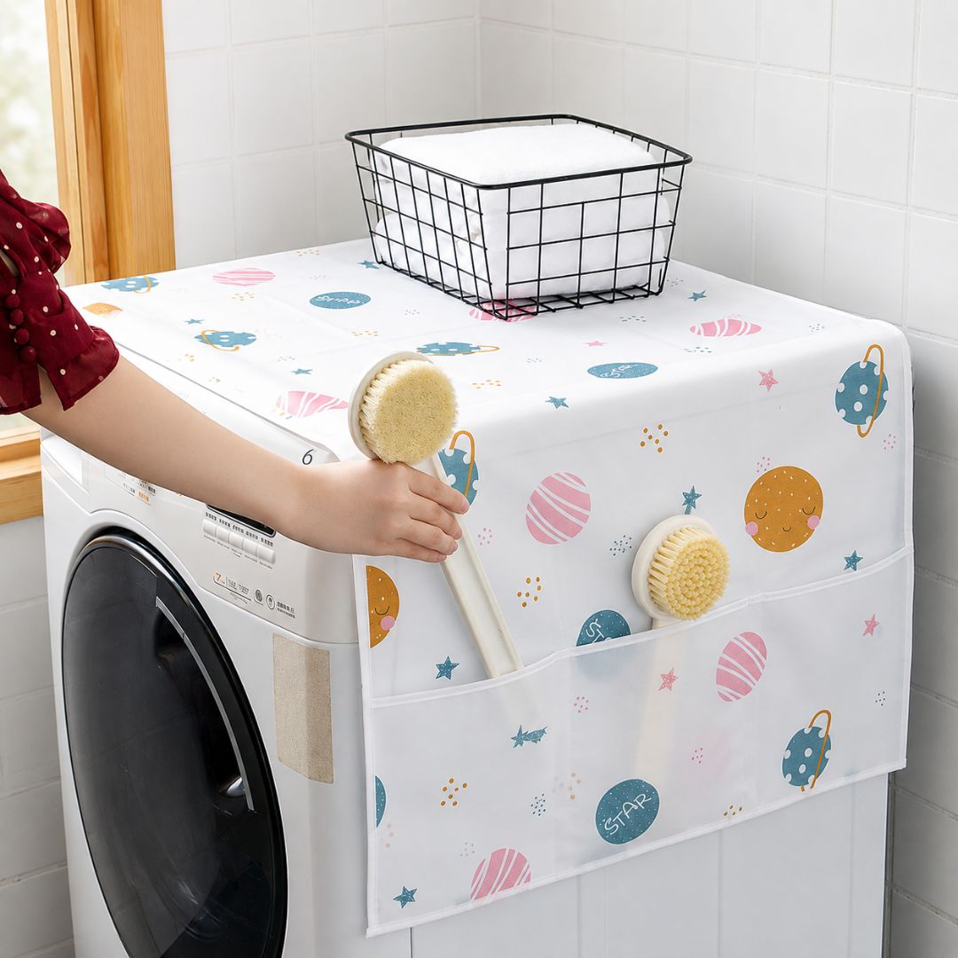 Waterproof Fridge Cover with Hanging Organizer Pockets