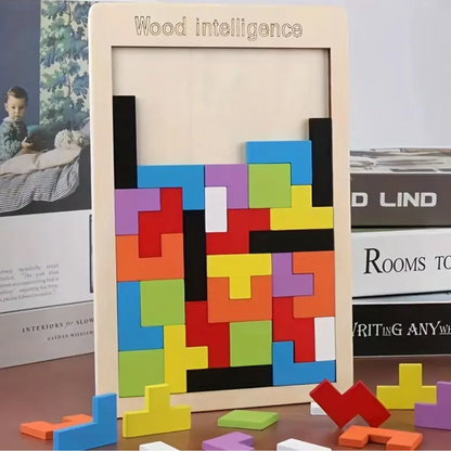 Colorful 3D Wooden Tetris Block Puzzle