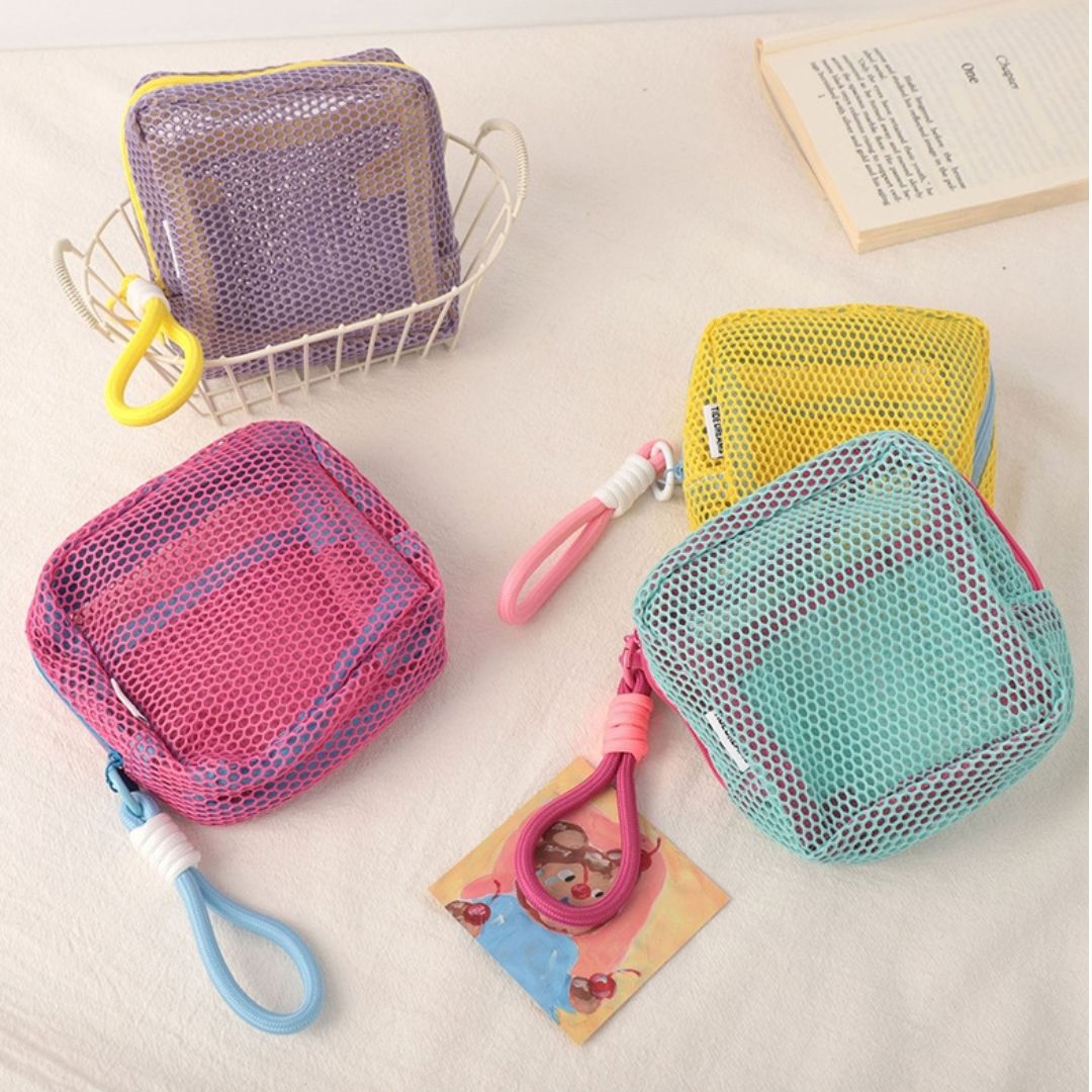 Cute Colorful Mesh Cosmetic Organizer