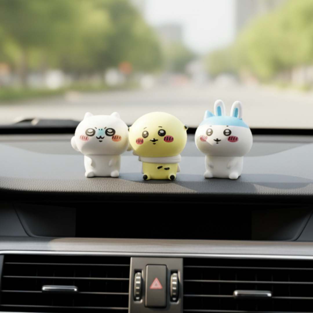 Set of 6- Emoji Figurine Cute Ornament Miniature