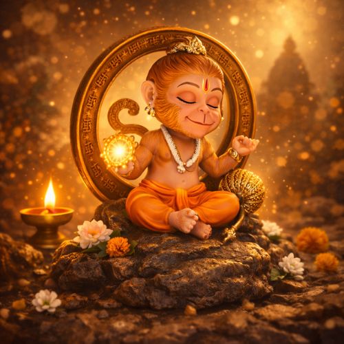 AURANCE Divine Bal Hanuman Ji Resin Idol