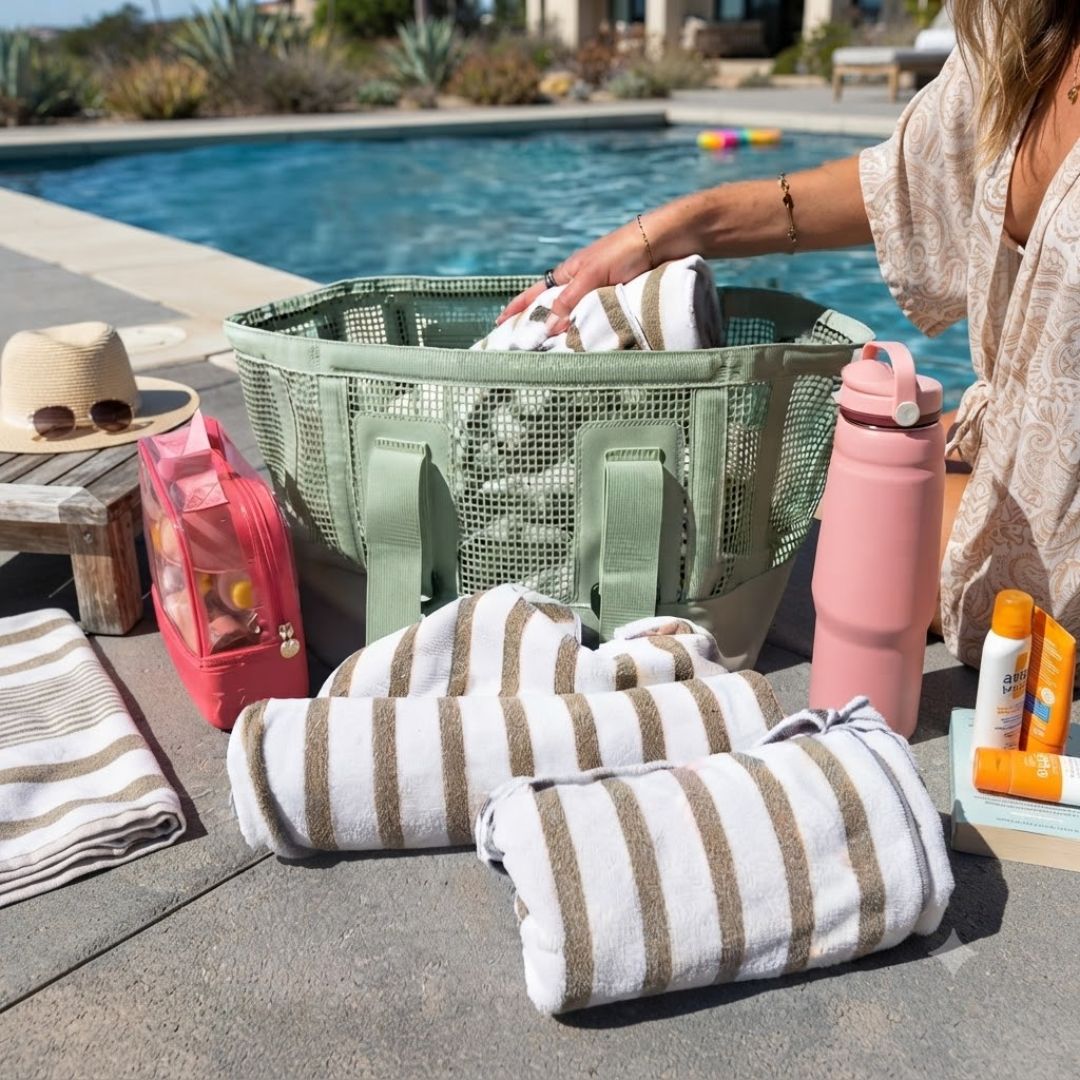 Custom Large Capacity Mesh Beach Tote Bag