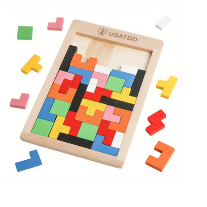 Colorful 3D Wooden Tetris Block Puzzle