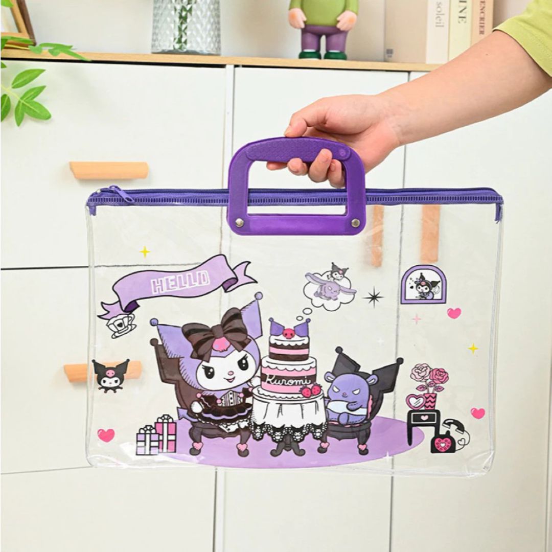 Kuromi Long Transparent Plastic Zipper Envelope