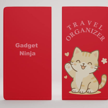 Multipurpose Documents Cards Organizer  - Cat Red