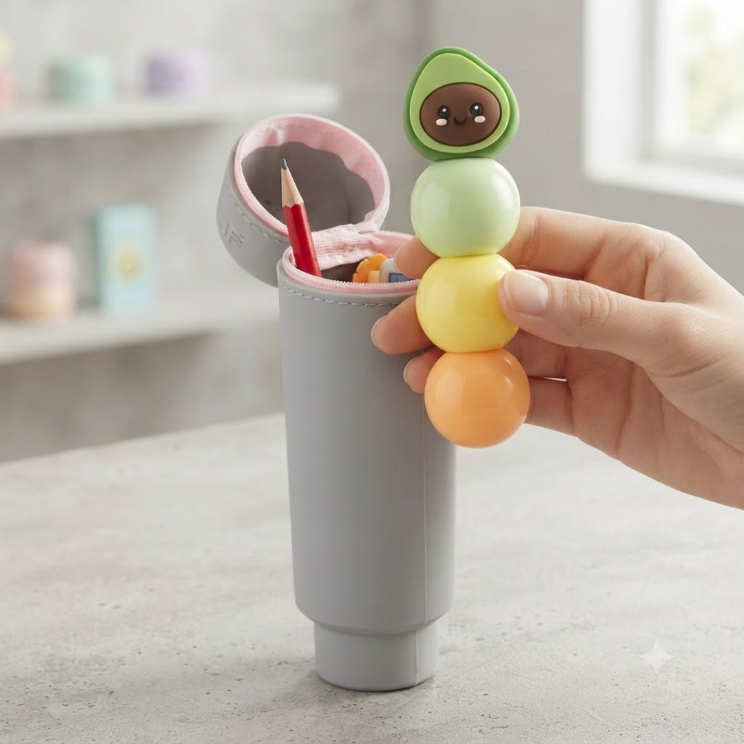 Stand-Up Silicone Pencil Case with Suction Base
