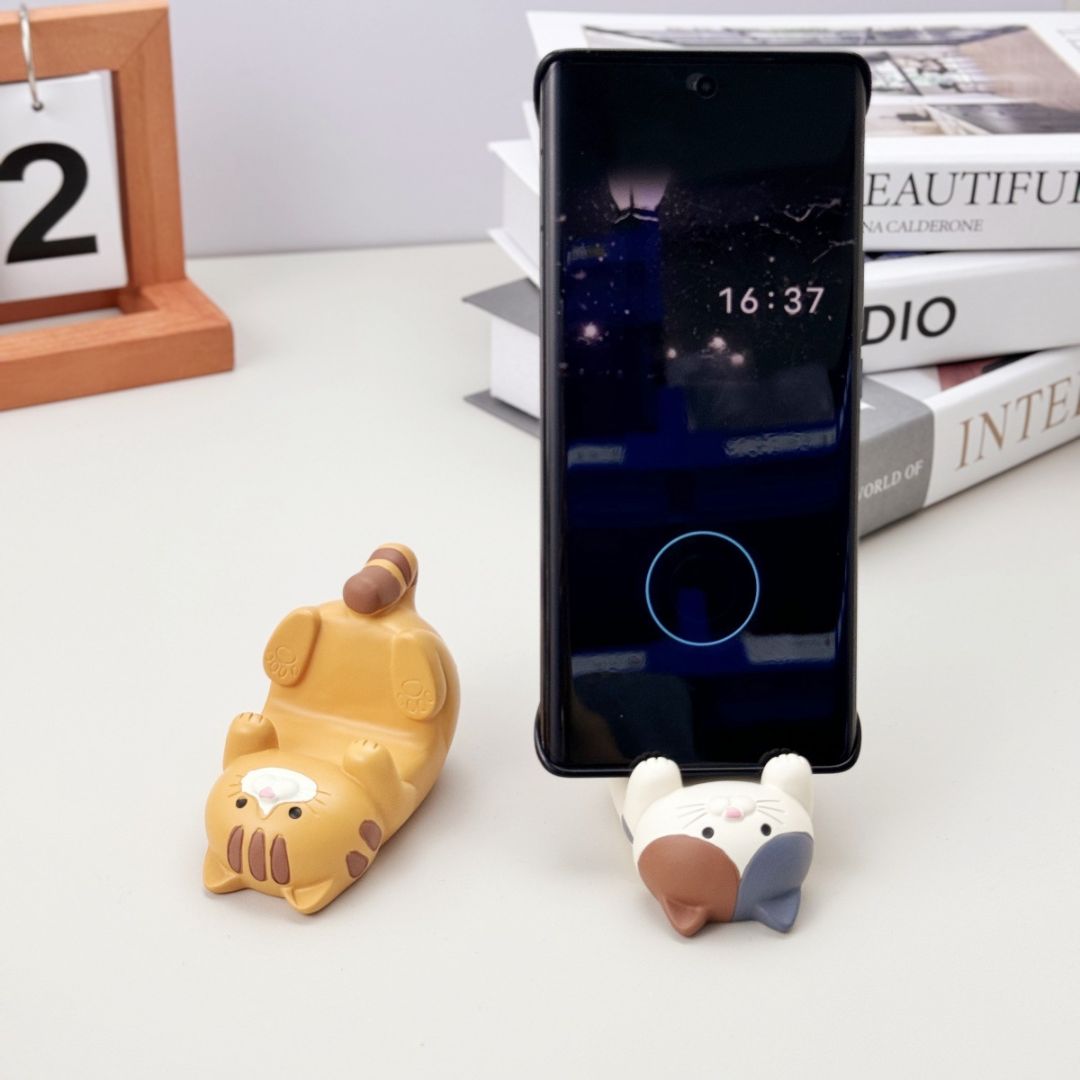 Cute Cat Desk Organizer with Phone Stand
