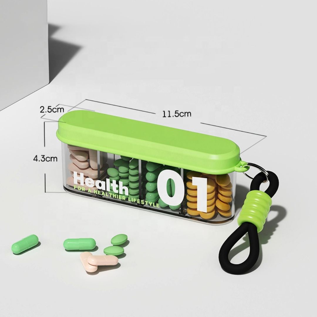 Portable Medicine Box with Key Ring