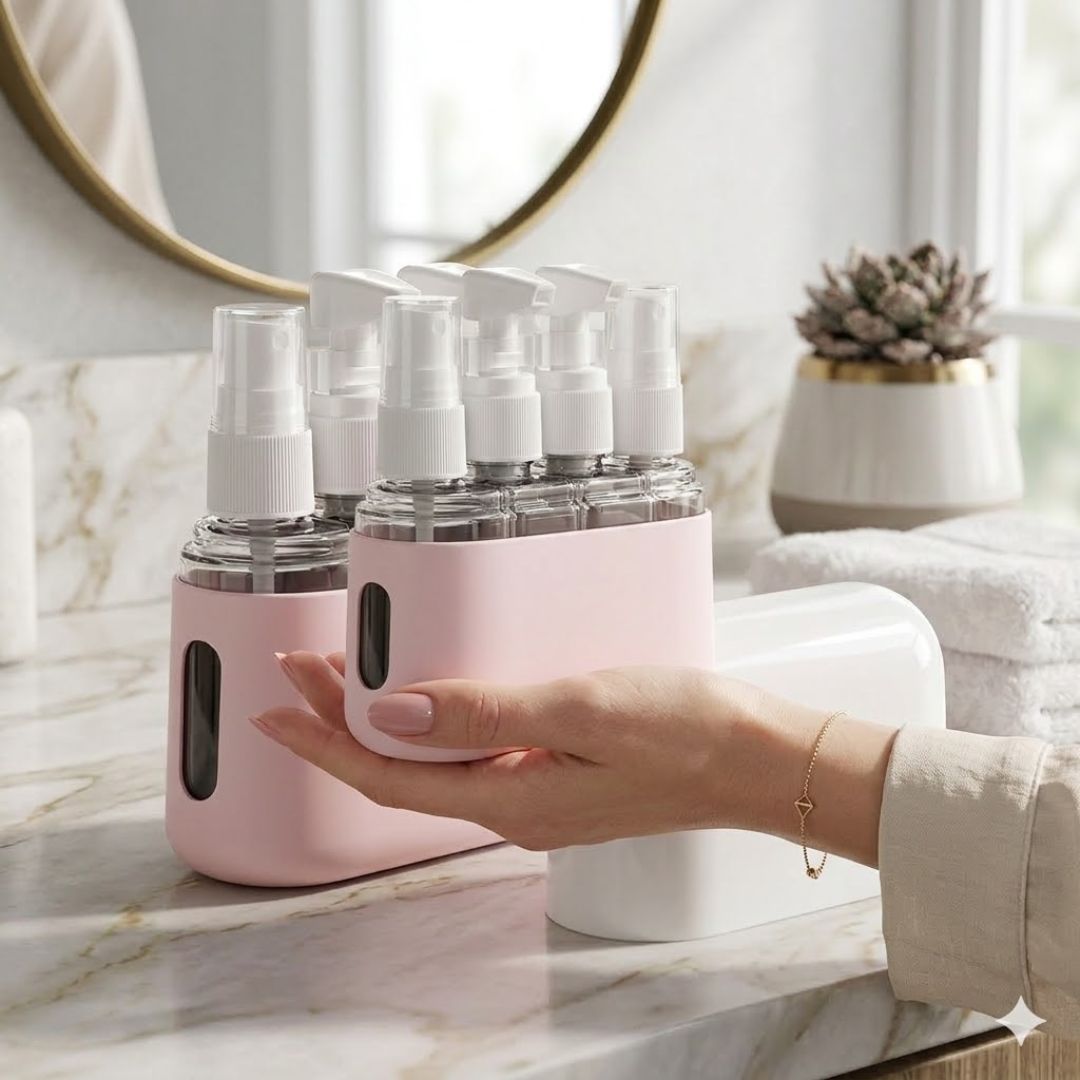 TravelEase Refillable Toiletry Bottle Set
