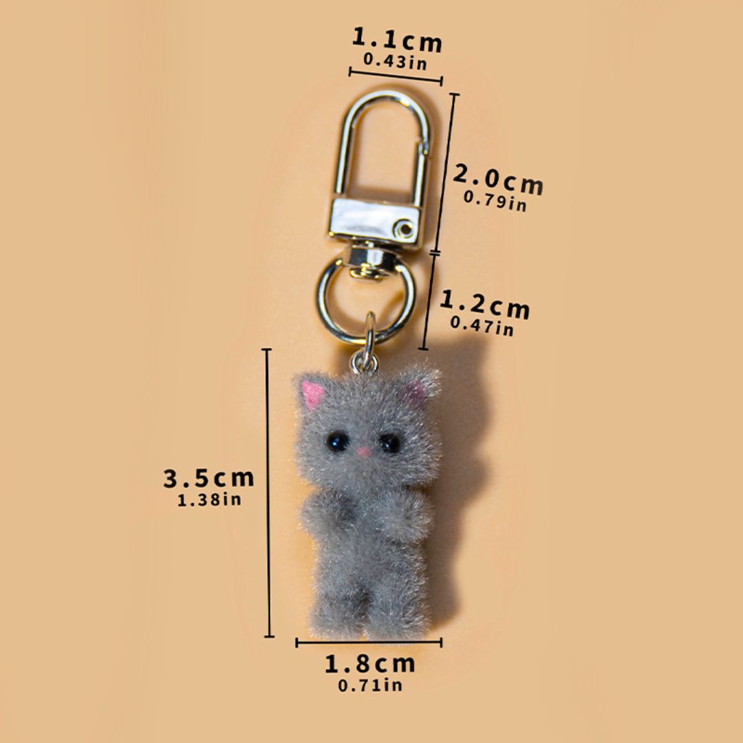 Cute Plush Cat Keychain Set