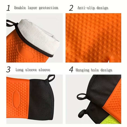 Kitchen Silicone Cotton Gloves Heat-resistant