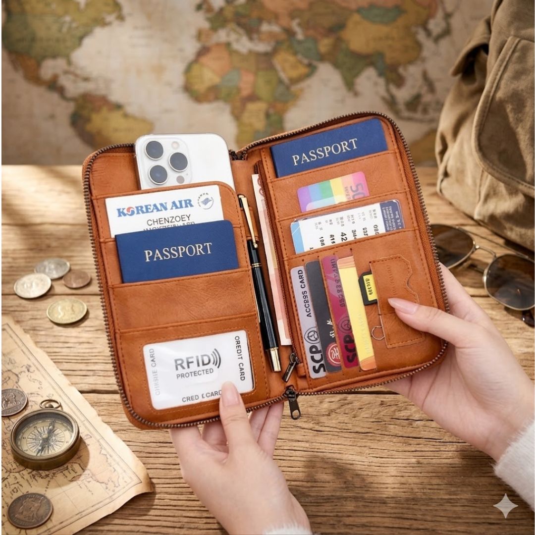 Travel Document Organizer Clutch Bag