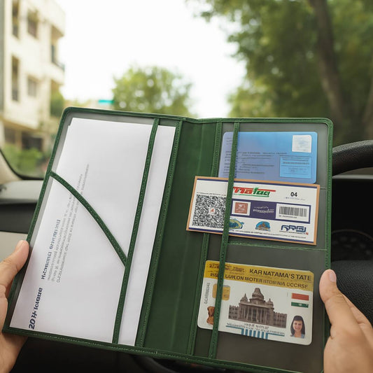 Car License & Registration Holder - Green