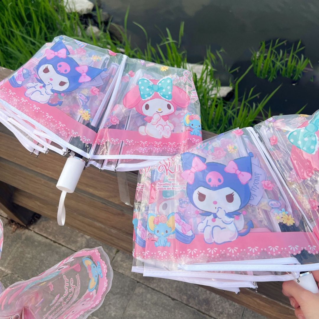Kuromi Korean Transparent Frosted Kids Umbrella
