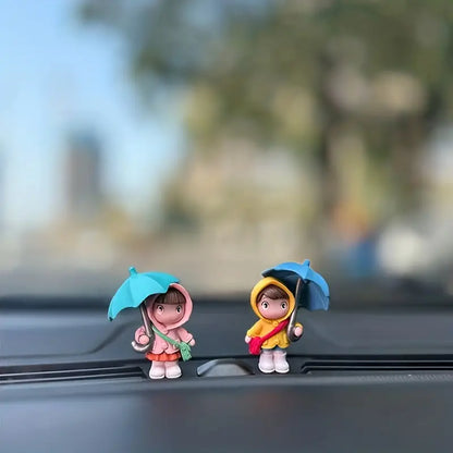 Umbrella Couple Car Interior Decoration