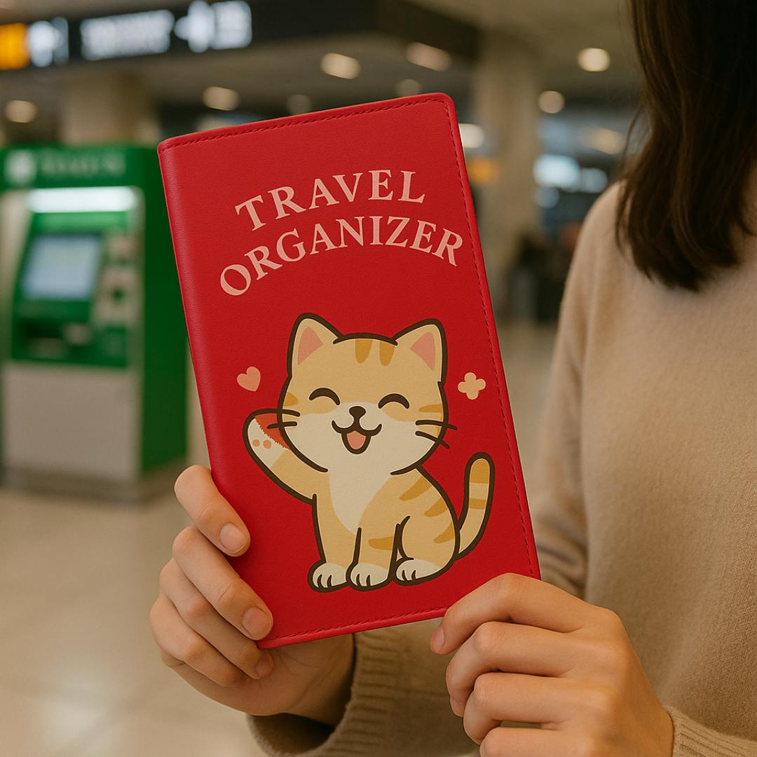 Multipurpose Documents Cards Organizer  - Cat Red