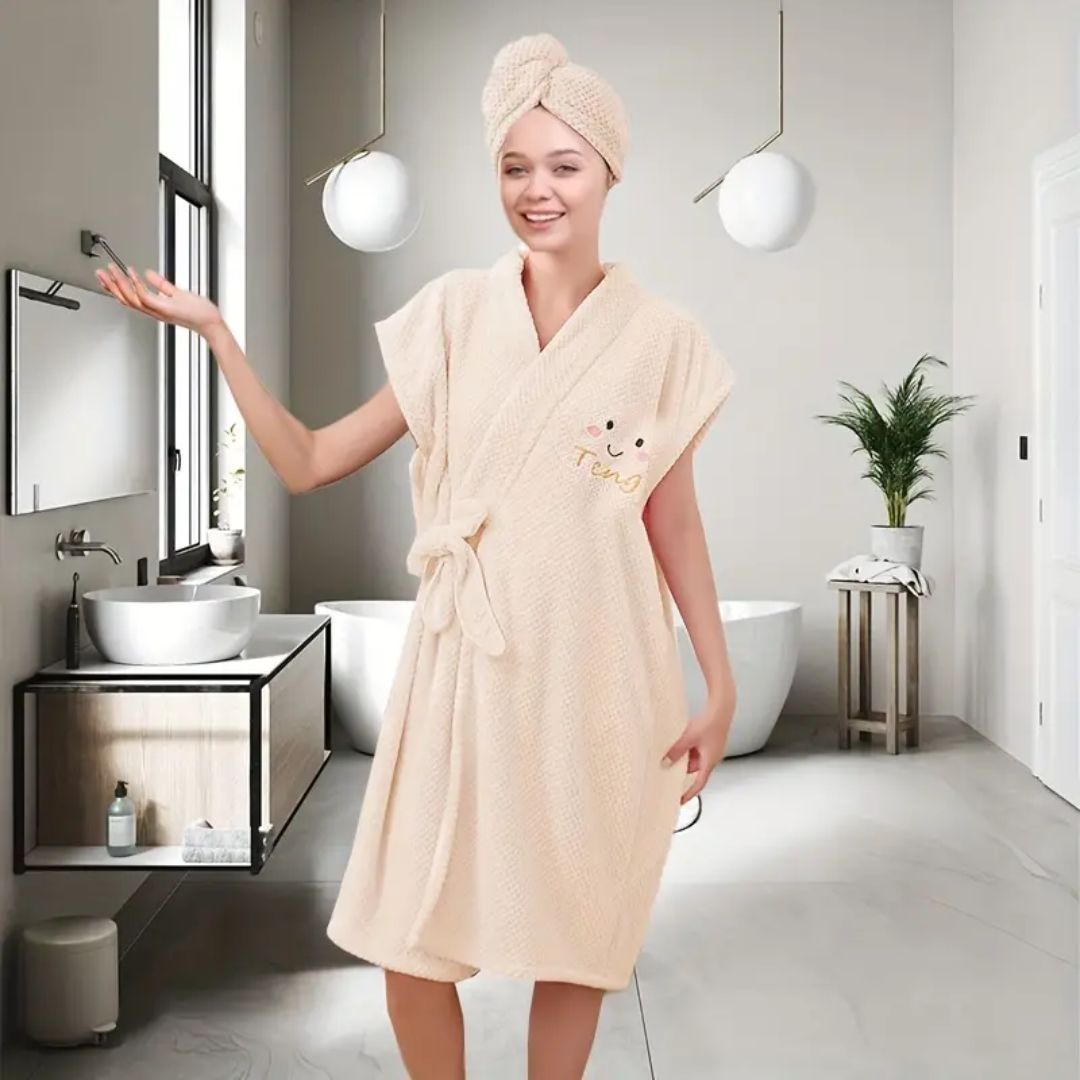 2 in 1 Bath Skirt & Hair Towel for Women’s Comfort