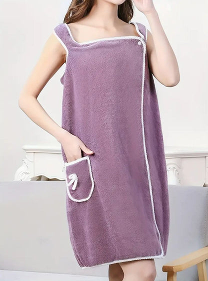 Women Fuzzy Tank Night Bath Relax Robe