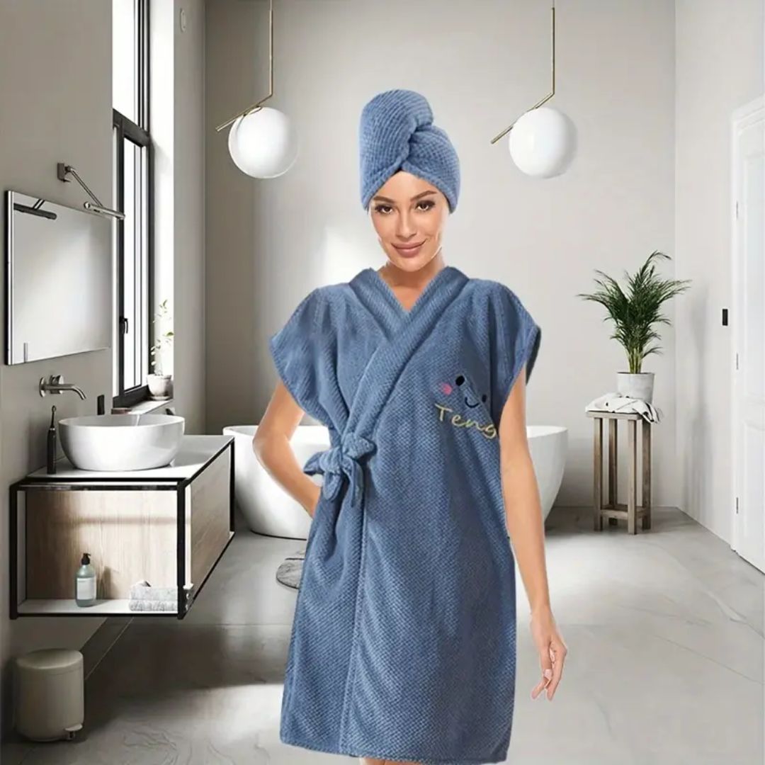 2 in 1 Bath Skirt & Hair Towel for Women’s Comfort