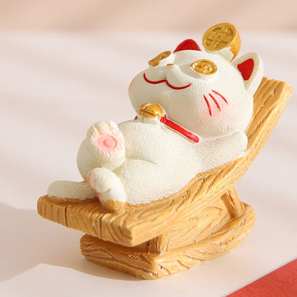 Fortune Cute Resin Cat On Chair Desk Decor