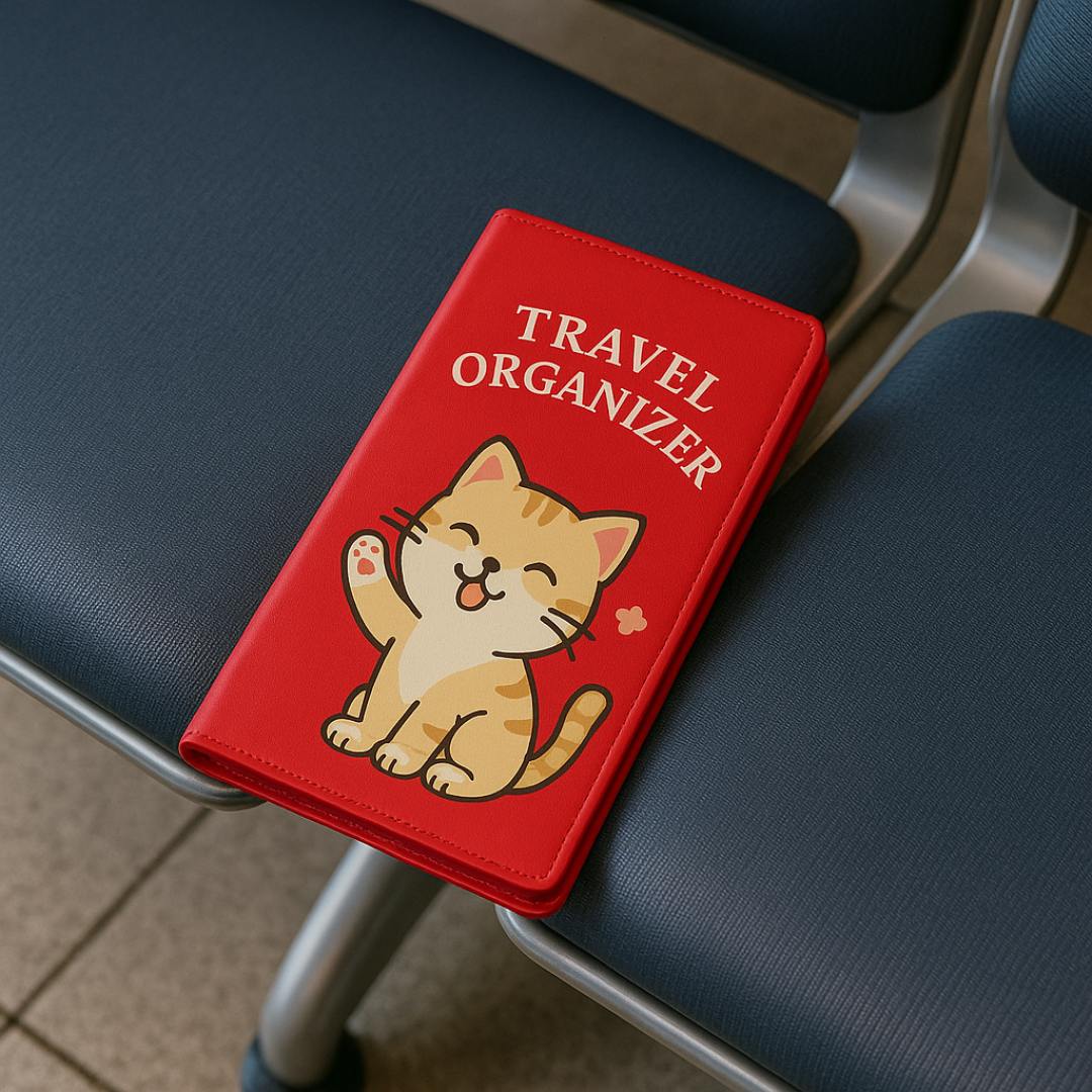 Multipurpose Documents Cards Organizer  - Cat Red