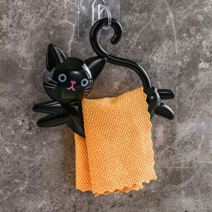 Playful Cat Wall Towel Rack-Perfect for a Whimsical Touch