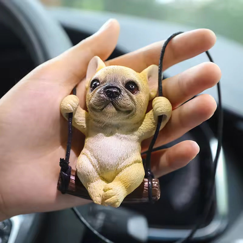 Swinging Puppy Car Mirror Pendant Dog Accessories Car