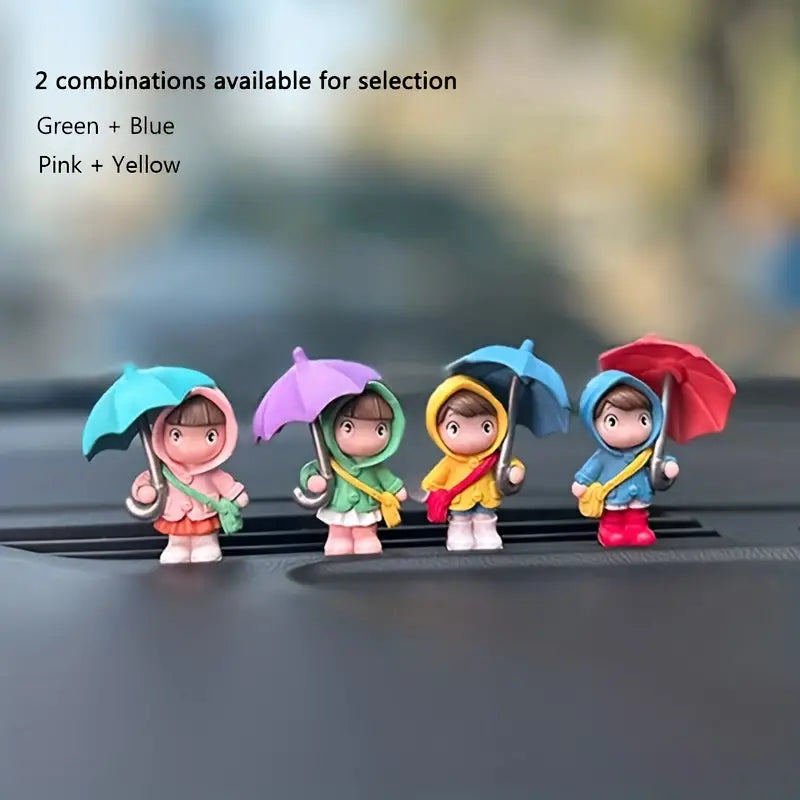 Umbrella Couple Car Interior Decoration