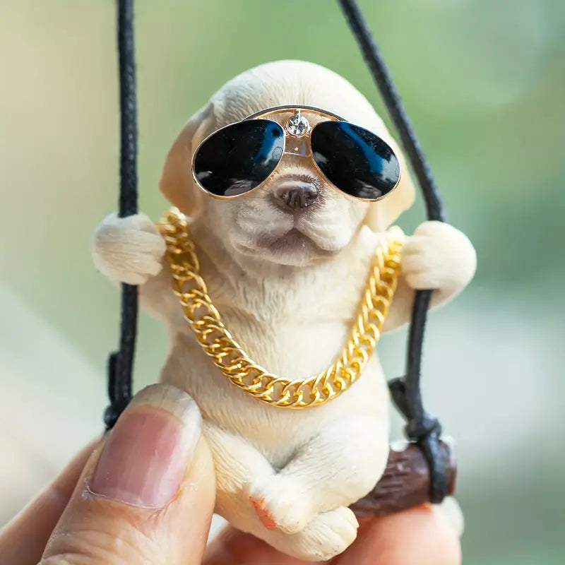 Swinging Puppy Car Mirror Pendant Dog Accessories Car