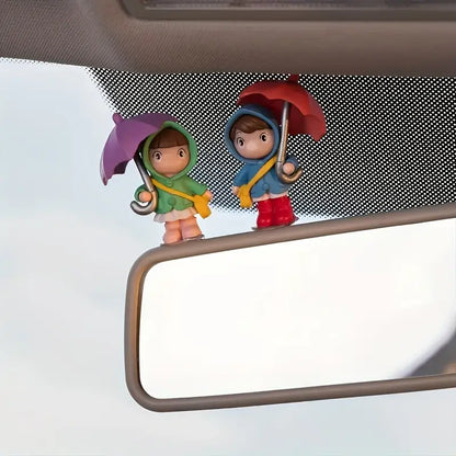 Umbrella Couple Car Interior Decoration